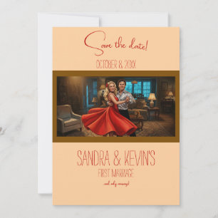 Invitación Vestido Rojo Tango Boda Guardar la Fecha