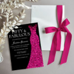 Invitación Vestido rosa 50 y fabuloso 50 años negro<br><div class="desc">Vestido rosa Cincuenta y Fabuloso 50 cumpleaños Invitación negra Ver colección coincidente en nuestra tienda de nichos y nidos</div>