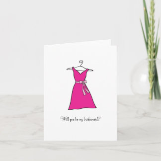 Invitación Vestido rosa, ¿serás mi dama de honor?