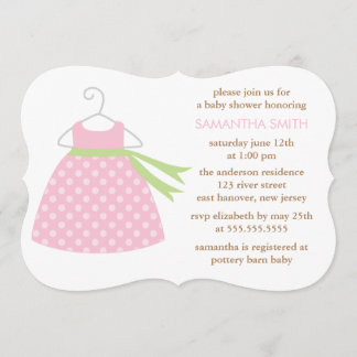 Invitación Vestido rosado Baby Shower