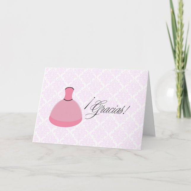 Invitación Vestido rosado Quinceanera (Anverso)