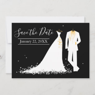 Invitación Vestido & Tux - Guardar la fecha con foto