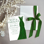 Invitación Vestido verde esmeralda 60 y fabuloso cumpleaños 6<br><div class="desc">Esmeralda Verde Vestido Sesenta y Fabulosa Invitación a los 60 Años Ver colección coincidente en nuestra tienda Nest y Nest</div>