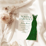Invitación Vestido verde esmeralda cuarenta y fabuloso cumple<br><div class="desc">Esmeralda Verde Vestido Forty & Fabulous 40th Birthday Invitation Ver la colección coincidente en nuestra tienda Nest y Nest</div>