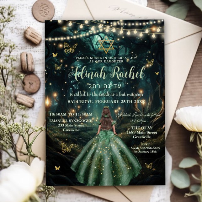 Invitación Vestido Verde Esmeralda del Bosque Encantado Bat M (Subido por el creador)