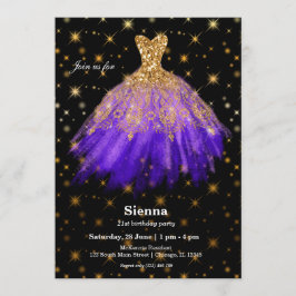 Invitación Vestidos de acuarela con purpurina