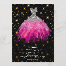 Invitación Vestidos de acuarela con purpurina
