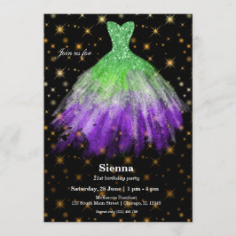Invitación Vestidos de acuarela con purpurina