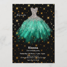 Invitación Vestidos de acuarela con purpurina