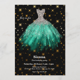 Invitación Vestidos de acuarela con purpurina
