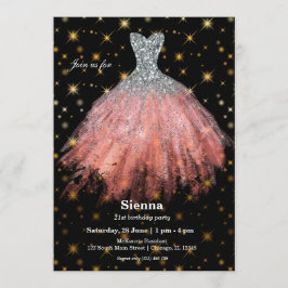 Invitación Vestidos de acuarela con purpurina