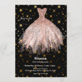 Invitación Vestidos de acuarela con purpurina