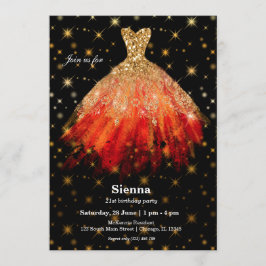 Invitación Vestidos de acuarela con purpurina