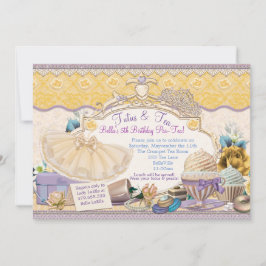 Invitación Vestidos de Chicas de Tutus y Tea Fiesta