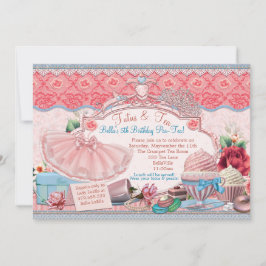 Invitación Vestidos de Chicas de Tutus y Tea Fiesta