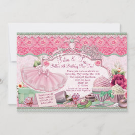 Invitación Vestidos de Chicas de Tutus y Tea Fiesta