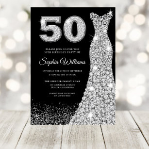 Invitación Vestidos de Diamante Mujeres 50 Años Fiesta de Nac