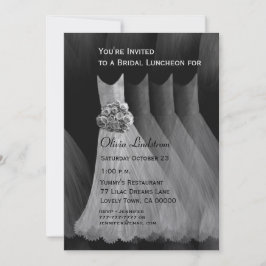 Invitación Vestidos de los gris plateados del alumerzo o del