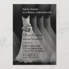 Invitación Vestidos de los gris plateados del alumerzo o del