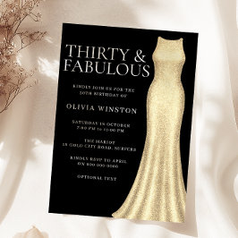 Invitación Vestidos de oro y mujeres negras 30 años Fiesta