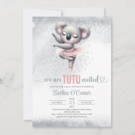 Invitación Vestidos de tutu rosado y plateado bebé bailarina 