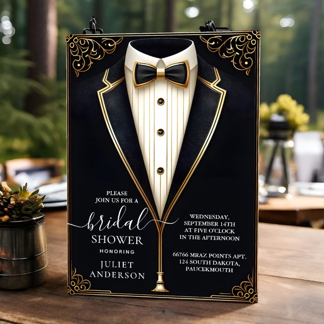 Invitación Vestidos Hombres Tuxedo Negrita Negra Tejido Brida (Subido por el creador)