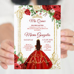 Invitación Vestidos rojos y Rosas Mexicanos Mis Quince 2<br><div class="desc">Vestido Rojo y Rosa Mexicano Mis Quince 2 Invitación Mis Quince Anos,  15º cumpleaños, </div>