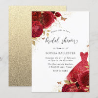 Vestidos rojos y Rosas Purpurina de oro ducha de n