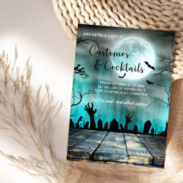 Invitación Vestidos y cócteles Árboles y batas de Halloween