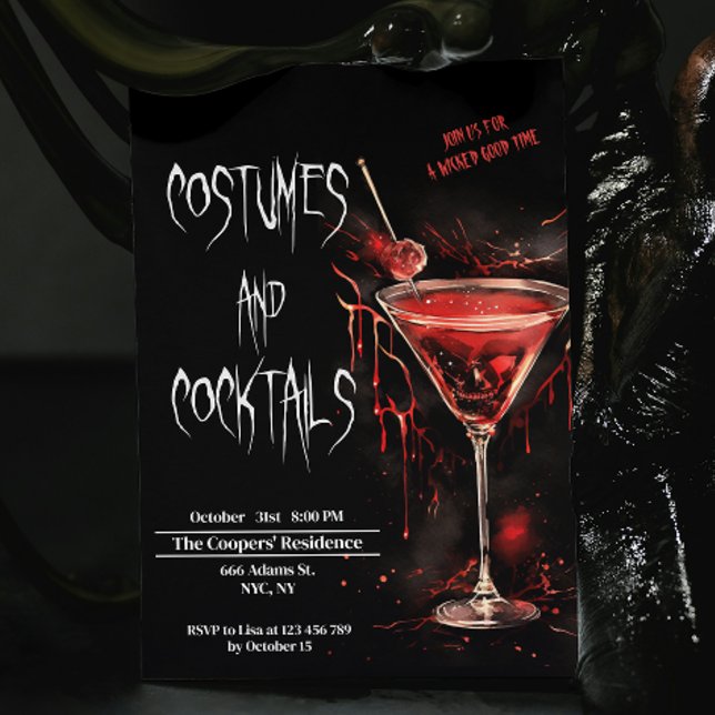 Invitación Vestidos y cócteles Bloody Potion Halloween (Subido por el creador)