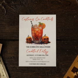 Invitación Vestidos y cócteles Halloween Fiesta acuarela