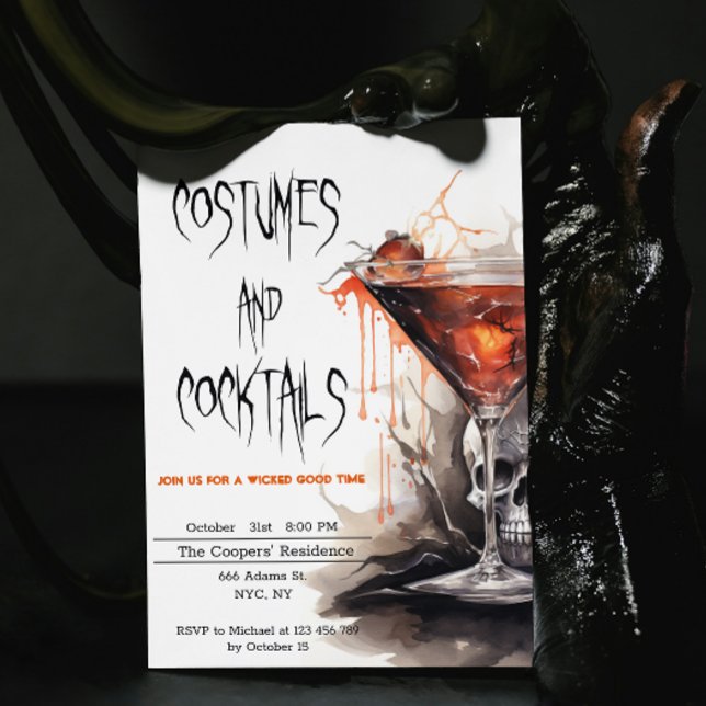 Invitación Vestidos y cócteles Sangrientos Martini Halloween (Subido por el creador)