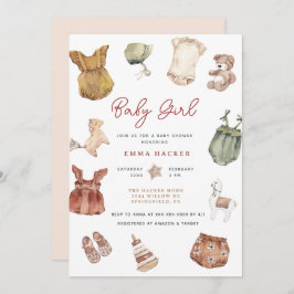 Invitación Vestimenta color agua Boho Baby Shower
