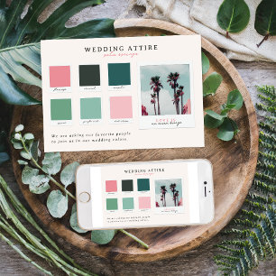 Invitación Vestimenta de Boda   Paleta de Palm Springs Califo