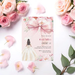 Invitación Vestimenta de flores de arco rosado de Rubor Dulce<br><div class="desc">Un elegante fondo rosa rubí,  decorado con un gran arco rosado,  flores rosas y un chica vestido con un vestido color crema. Personalice y agregue un nombre y detalles del fiesta.</div>