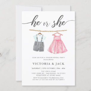 Invitación Vestimenta de género de color de agua