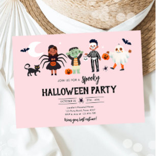 Invitación Vestimenta de la fiesta de Halloween Espantó a los