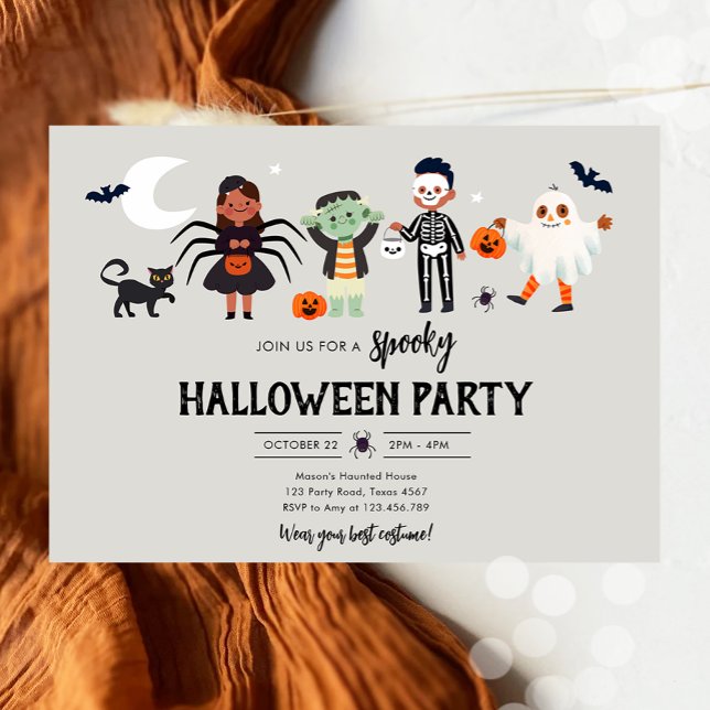 Invitación Vestimenta de la fiesta de Halloween Espantó a los (Subido por el creador)