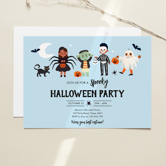 Invitación Vestimenta de la fiesta de Halloween Espantó a los (Subido por el creador)
