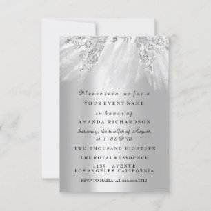 Invitación Vestir dulce de novia 16.º Boda Gris plateado