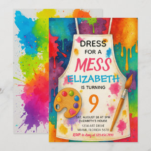 Invitación Vestirse para una fiesta de cumpleaños de arte des