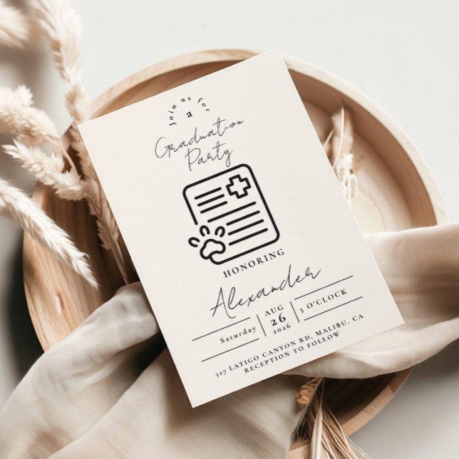 Invitación Vet Med Paw Syringe Graduation Party (Subido por el creador)