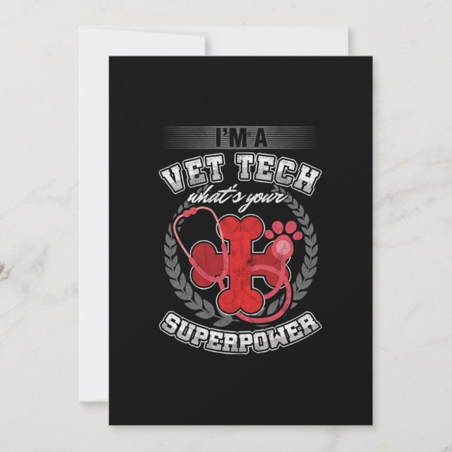 Invitación Vet Tech Superpower Veterinarians Animal Care Vete (Anverso)