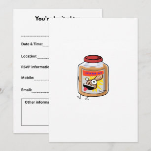 Invitación Vete Nuts, tema de mantequilla de maní