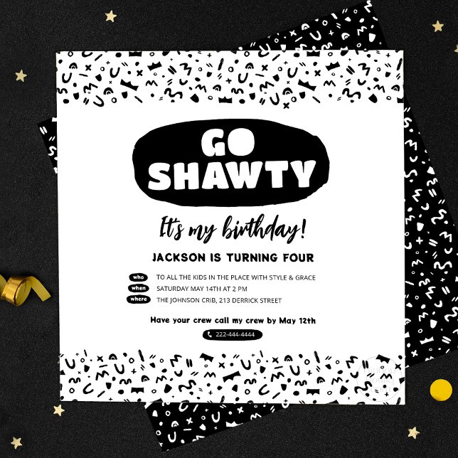 Invitación Vete Shawty, es tu cumpleaños, Fiesta de rap de hi (Subido por el creador)