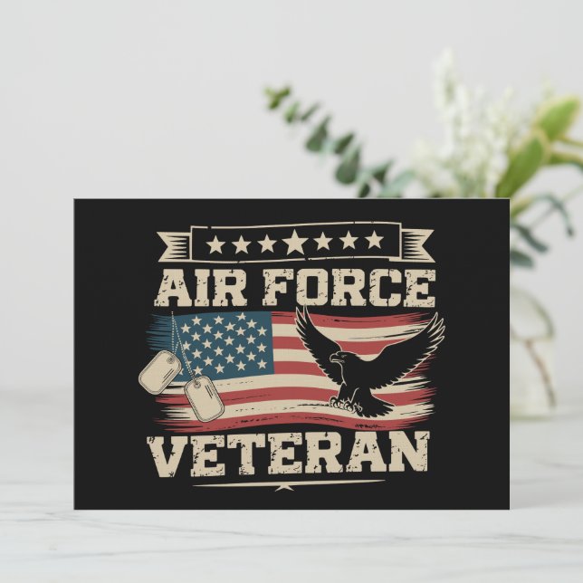 Invitación Veteran US Air Force American America Flag  (Anverso de pie)