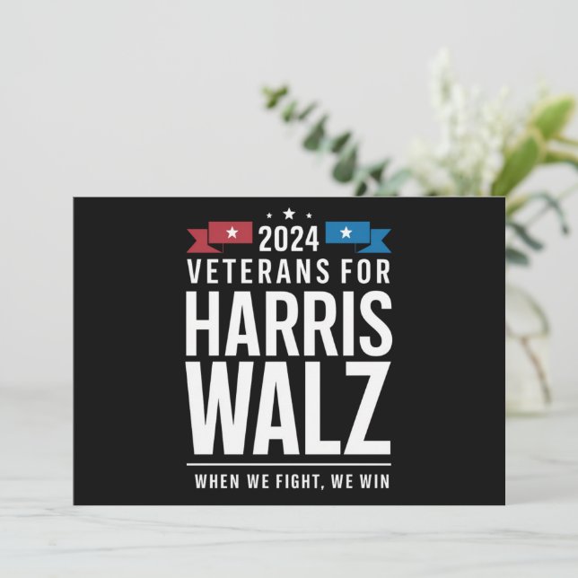 Invitación Veteranos De Harris Walz 2024 (Anverso de pie)