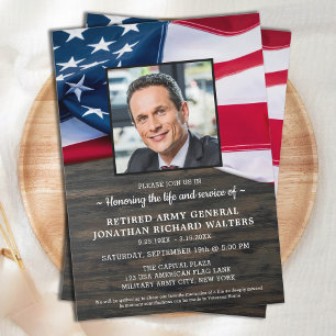 Invitación Veteranos Militares Celebración De La Vida Bandera