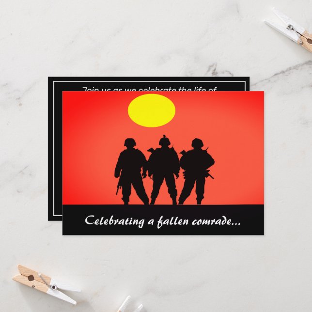 Invitación Veteranos soldados celebran libro de invitados (Anverso/Reverso In Situ)