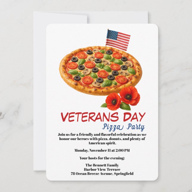 Invitación Veterans Day | Fish and chips Celebration (Anverso)